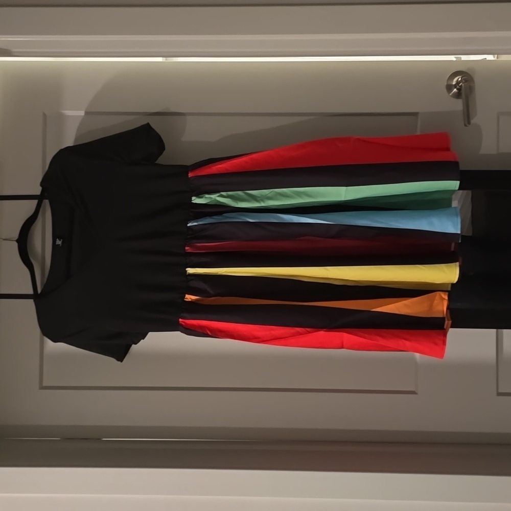 BRAND NEW Shein rainbow stripe dress